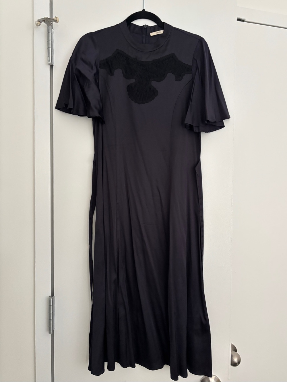 Sessun Navy + Black Short Sleeve Midi Dress